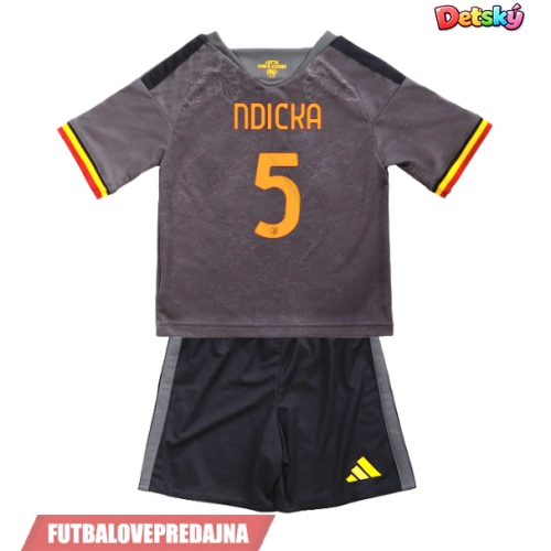 Lacne Dětský Futbalové dres AS Roma Evan Ndicka #5 2026-27 Krátky Rukáv - Tretina (+ trenírky)